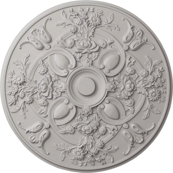 Ekena Millwork Baile Ceiling Medallion (Fits Canopies up to 6"), Hand-Painted Ultra Pure White, 31 1/4"OD x 2 1/4"P CM31BAUWF - main